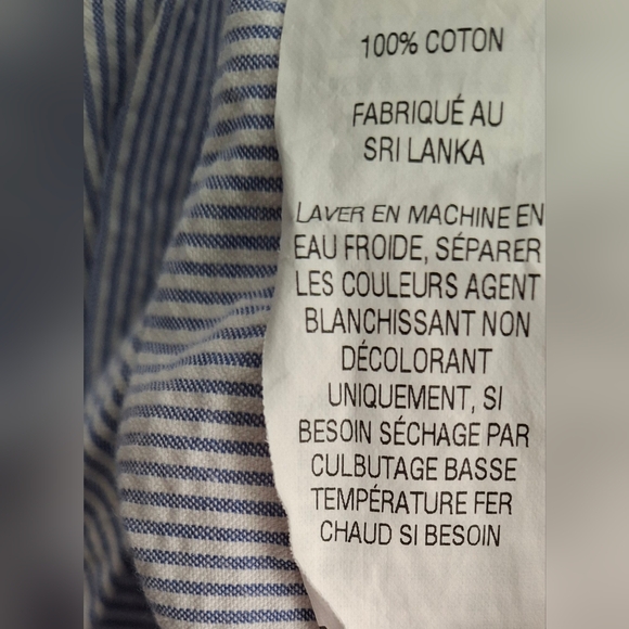 L. L. Bean Men White Cotton Button Tunic Shirt Top XL Roll Tab Short Sleeves - Picture 4 of 8